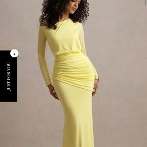 Elegant Yellow Off-Shoulder Dress